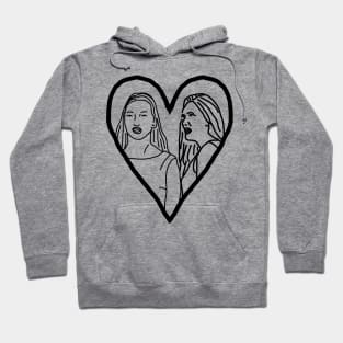 Distracted Boyfriend Meme Valentine Outline Hoodie